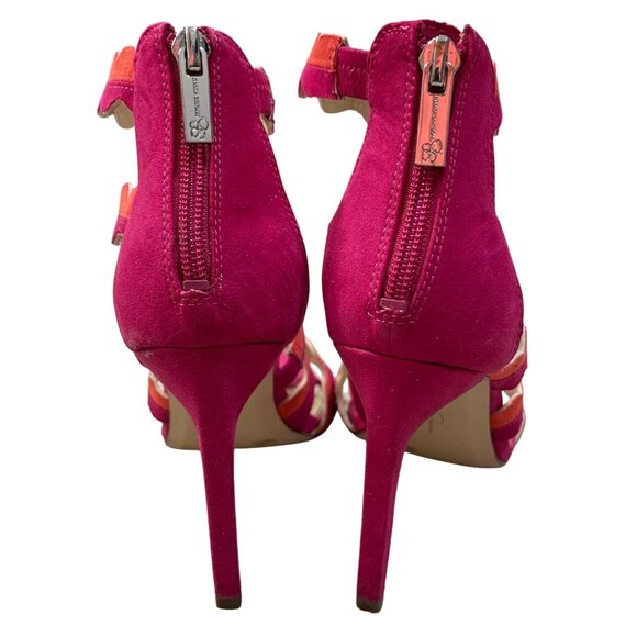 Jessica Simpson Caveena Strappy Heel Shoe Pumps Sandals Size 7M Pink Orange - Picture 5 of 14